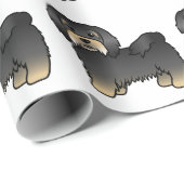 Black and Tan Havanese Cute Cartoon Dog Pattern Cadeaupapier (Rol Hoek)