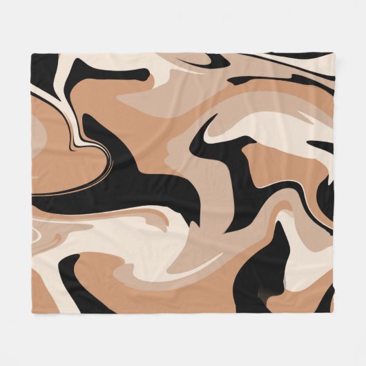 Black and Tan Marble Pattern Fleece Deken (Voorkant (Horizontaal))