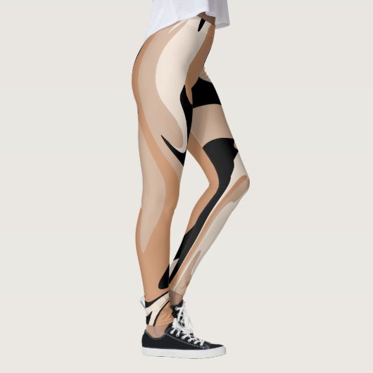 Black and Tan Marble Pattern Leggings (Rechts)