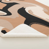 Black and Tan Marble Pattern Sherpa Deken (3/4)
