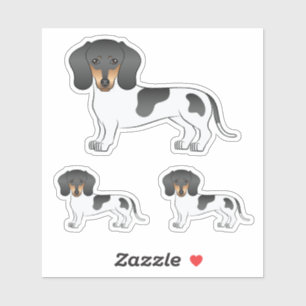 Black and Tan Piebald Short Hair Dachshund Dog Sticker