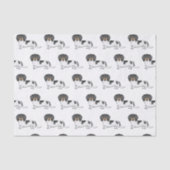 Black and Tan Pied Long Hair Dachshund Pattern Tissuepapier (Voorkant)