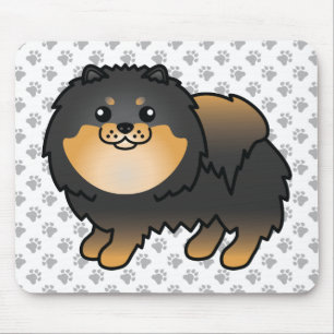 Black and Tan Pomeranian Cute Dog & Paws Muismat