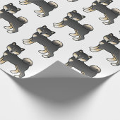 Black and Tan Shiba Inu Cute Dog Patroon Cadeaupapier (Hoek)