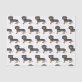 Black and Tan Short Coat Dachshund Dog Pattern Tissuepapier (Voorkant)