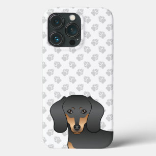 Black and Tan Smooth Coat Dachshund Dog Head iPhone 13 Pro Hoesje