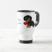 Black and Tan Smooth Dachshund Heart Reisbeker (Voorkant rechts)
