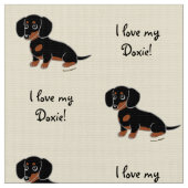 Black and Tan Smooth Dachshund Stof (Close Up)