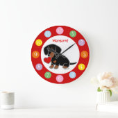 Black and Tan Smooth Haire Dachshund Grote Klok (Huis)