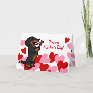 Black and Tan Smooth Haire Dachshund Kaart