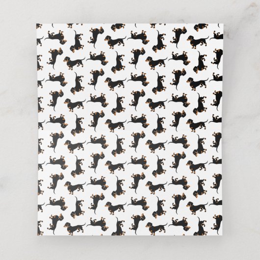 Black and Tan Tachshund Verjaardagsfeest (Binnenkant ongevouwen)