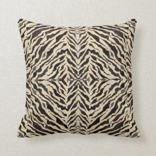 Black and Tan Tribal African Zebra Striped Pattern Kussen