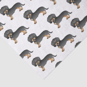 Black and Tan Wire Haire Dachshund Dog Patroon Tissuepapier (Detail)