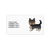 Black and Tan Yorkshire Terrier Dog & Custom Text Etiket (Voorkant)
