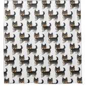 Black and Tan Yorkshire Terrier Dog Pattern Douchegordijn (Voorkant)
