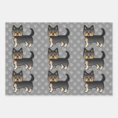 Black and Tan Yorkshire Terrier Dog Pattern Inpakpapier Vel (Voorkant 3)