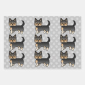 Black and Tan Yorkshire Terrier Dog Pattern Inpakpapier Vel (Voorkant 2)