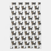 Black and Tan Yorkshire Terrier Dog Pattern Theedoek (Verticaal)