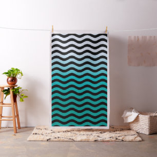 Black and Turquoise Hue Stripes Stof