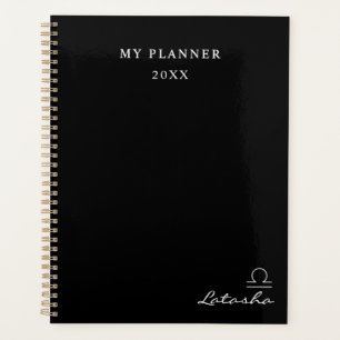 Black and White 2022 Libra Zodiac Sign Planner