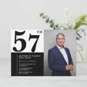 Black and White 57th Birthday Invitations Photo (Debout devant)