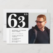 Black and White 63e anniversaire Invitations Photo (Devant)