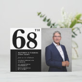 Black and White 68th Birthday Invitations Photo (Debout devant)