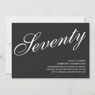 Black and White 70e anniversaire Invitations