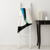 Black and White Abstract Cat Sherpa Deken (In situ)