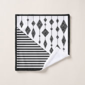 Black and white, abstract, geometric, simple, scan (Gant de toilette)