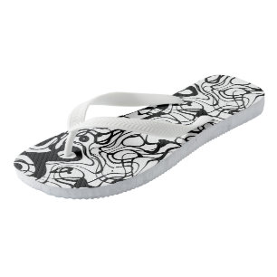Black and White Abstract Teenslippers