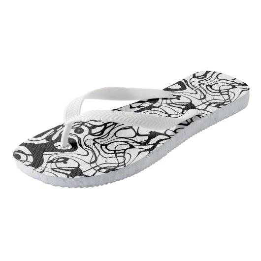 Black and White Abstract Teenslippers (Schuin)