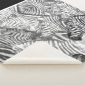 Black and White Abstract Zebra Art Sherpa Deken (3/4)