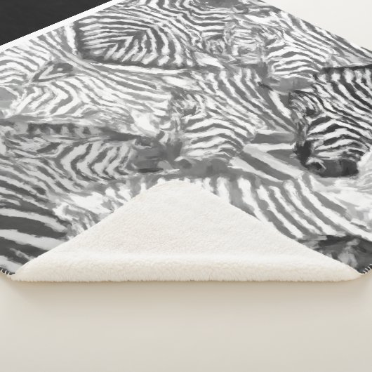 Black and White Abstract Zebra Art Sherpa Deken (3/4)