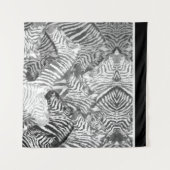 Black and White Abstract Zebra Art Wandkleed (Voorkant (horizontaal))