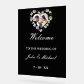 Black and White Acrylic Wedding Welcome Sign (Angle)