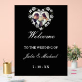 Black and White Acrylic Wedding Welcome Sign (Mariage)