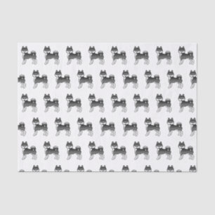 Black and White Alaskan Klee Kai Cute Dog Pattern Tissuepapier
