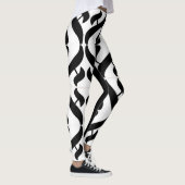 Black and White Aleph Symbol Reflection Leggings (Rechts)