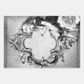 Black and White Alice in Wonderland  Lijst Inpakpapier Vel (Voorkant 3)