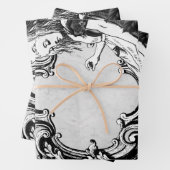 Black and White Alice in Wonderland  Lijst Inpakpapier Vel (In situ)