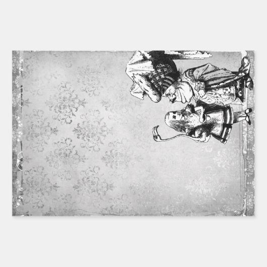 Black and White Alice in Wonderland met Duchess Inpakpapier Vel (Voorkant)