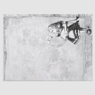 Black and White Alice in Wonderland met Flamingo Tissuepapier