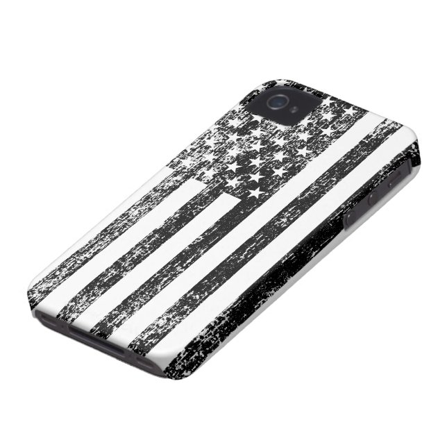 Black and White American Flag iPhone Case (Onderkant)