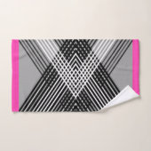 Black and white and gray intertwined stripes on a  (Serviette à main)