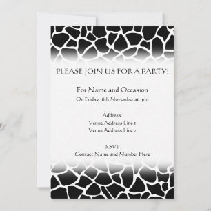Black and White Animal Print Giraffe Pattern Kaart
