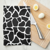 Black and White Animal Print Giraffe Pattern Theedoek (Quarter Fold)