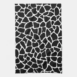 Black and White Animal Print Giraffe Pattern Theedoek