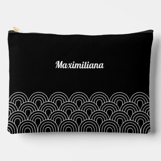 Black and White- Arches Glam Large Accessory Pouch Etui (Voorkant)