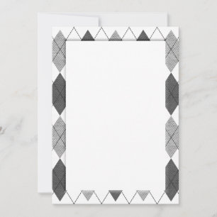 Black and White Argyle Pattern DIY Kaart
